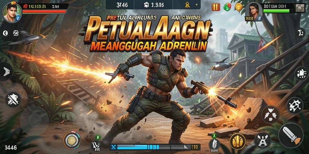 Screenshot gameplay menampilkan aksi mendebarkan dari 3446.
