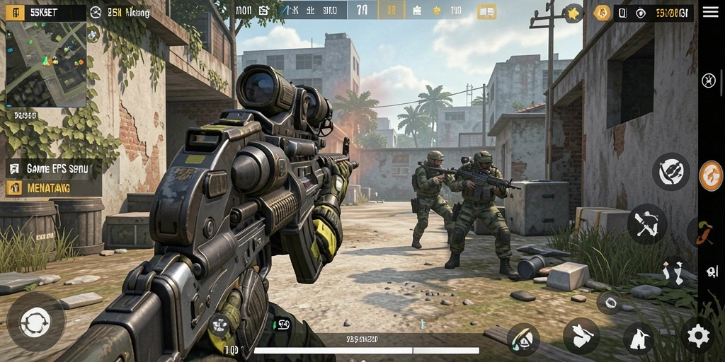 Tampilan gameplay 55KBET dengan pertempuran seru dan grafik memukau.