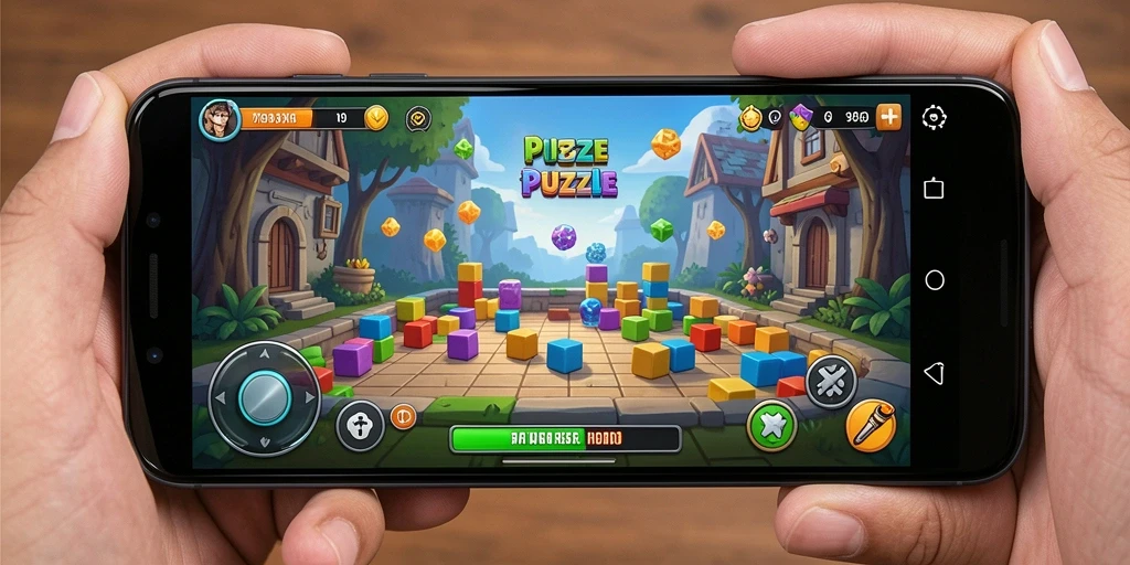 Tampilan gameplay menegangkan dalam permainan Puzzle 9939.