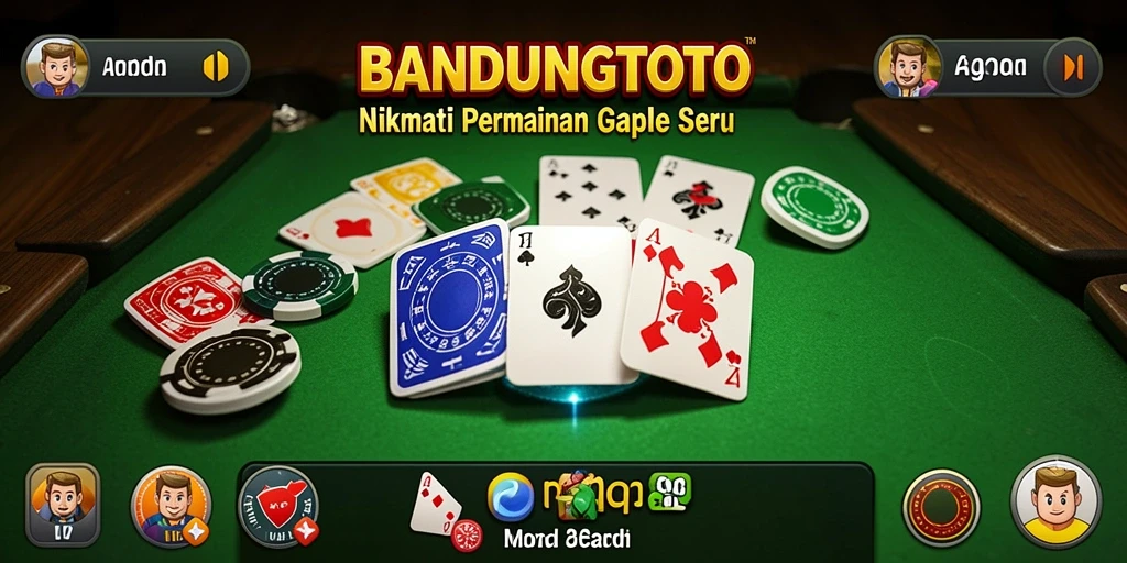 Tampilan gameplay menarik dari permainan Gaple BANDUNGTOTO.