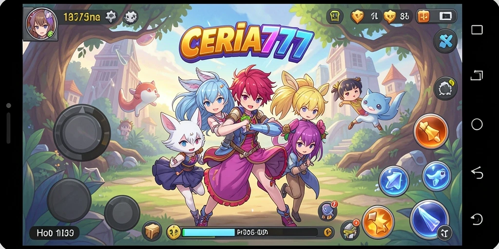 Screenshot utama CERIA777 menampilkan gameplay seru dalam dunia Anime.