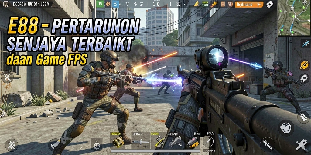 Gameplay intens di E88 dengan aksi tembak-menembak yang mendebarkan.