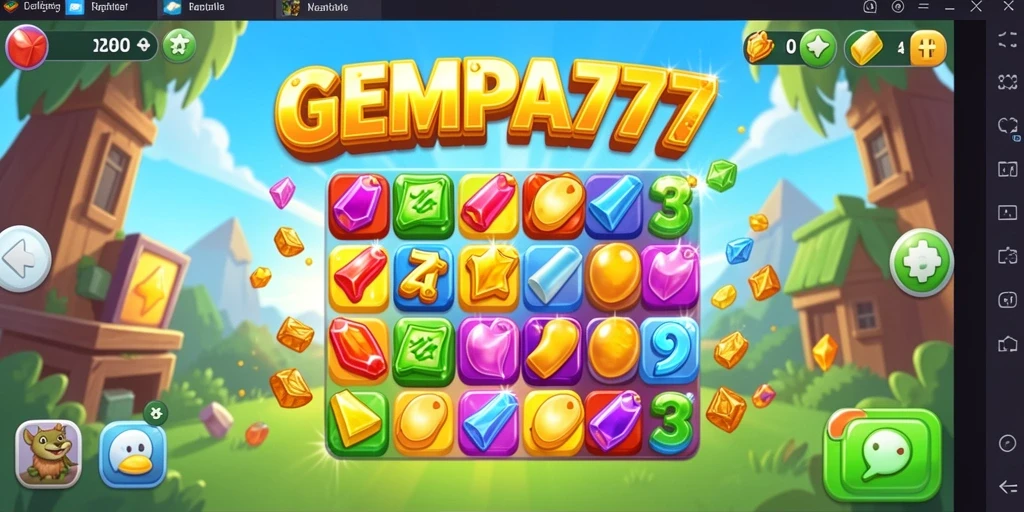 Gameplay seru GEMPA777 dengan grafis mengagumkan dalam permainan Match-3.