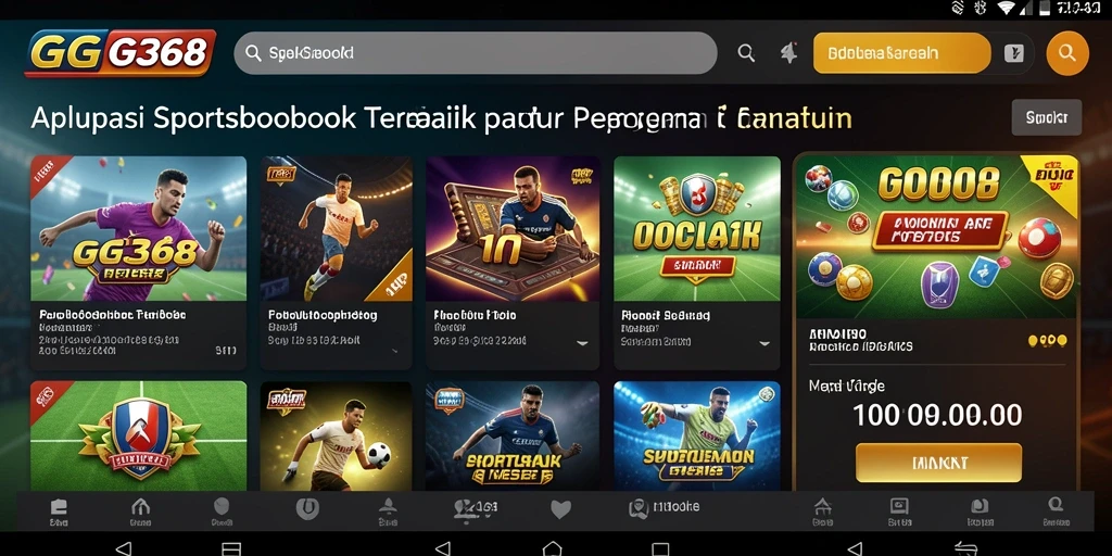 Screenshot GG368 menunjukkan pengguna menikmati taruhan olahraga secara langsung.