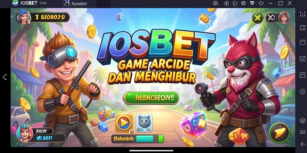 Tampilan dinamis gameplay IOSBET dengan tantangan Arcade yang seru.