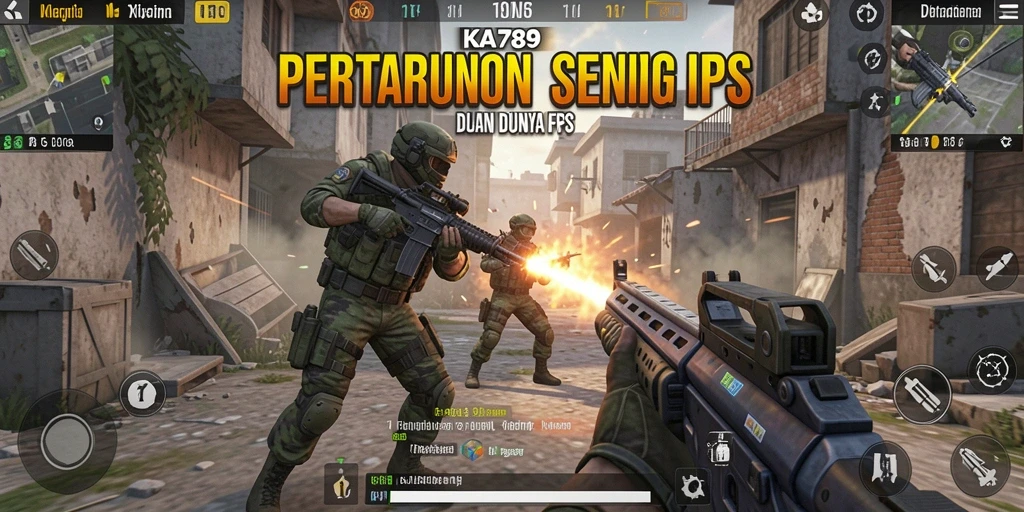 Tampilan menegangkan dari gameplay dalam KA789 dengan aksi FPS yang seru.