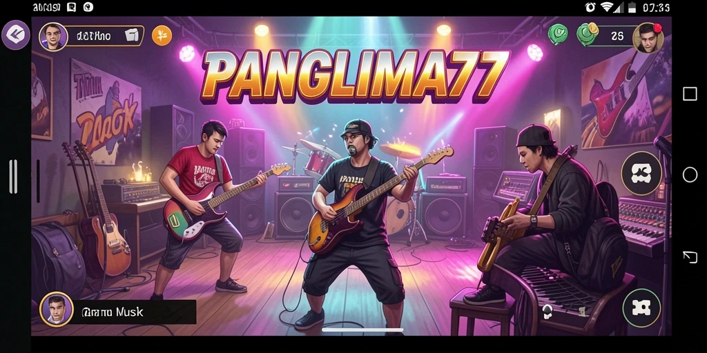 Gambaran menarik dari gameplay PANGLIMA77 yang penuh warna dan musik.