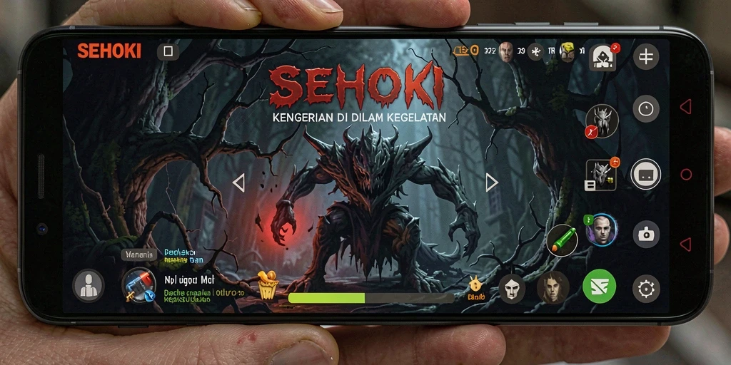 Gameplay menegangkan di dunia horor yang gelap.