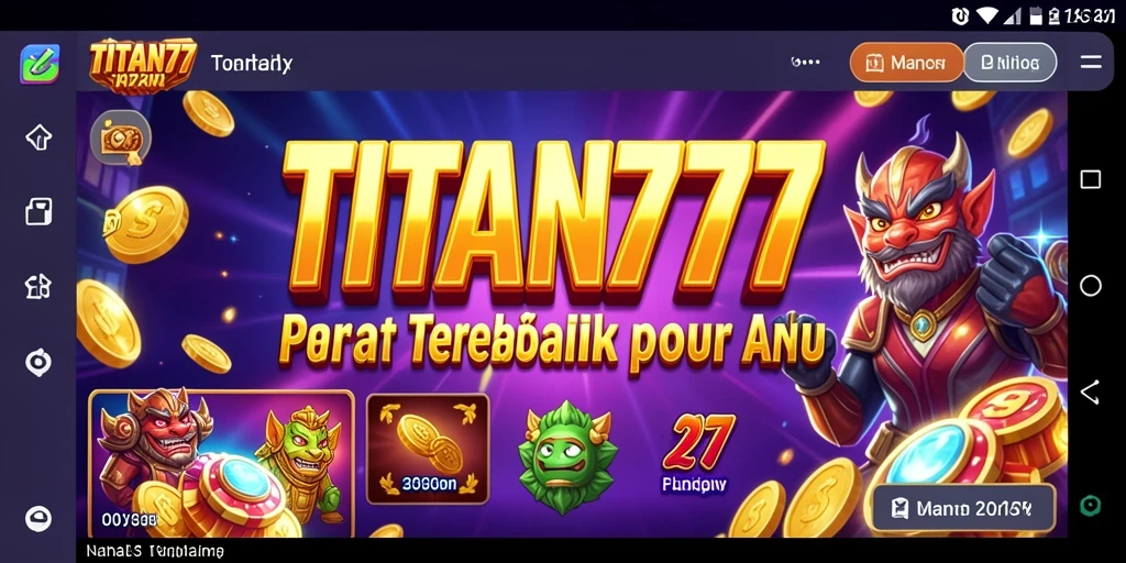 Tampilan gameplay yang menarik di TITAN777 dengan simbol berkilau.