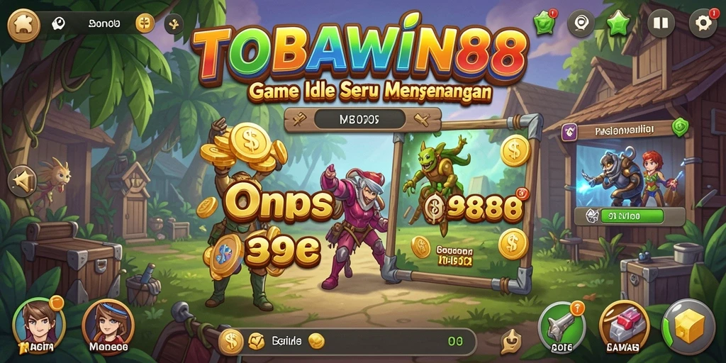 Screenshot gameplay TOBAWIN88 yang menampilkan aktivitas idle yang menarik.
