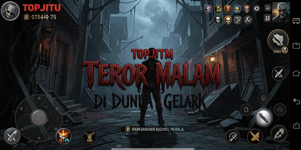 Screenshot utama TOPJITU menampilkan suasana teror yang mencekam.