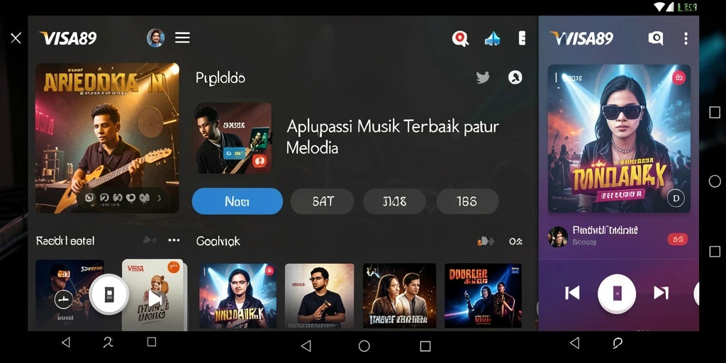 Tampilan gameplay internasional dari aplikasi musik VISA89.