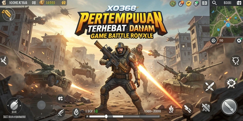 Tampilan gameplay mendebarkan dari XO368 dalam pertempuran Battle Royale.